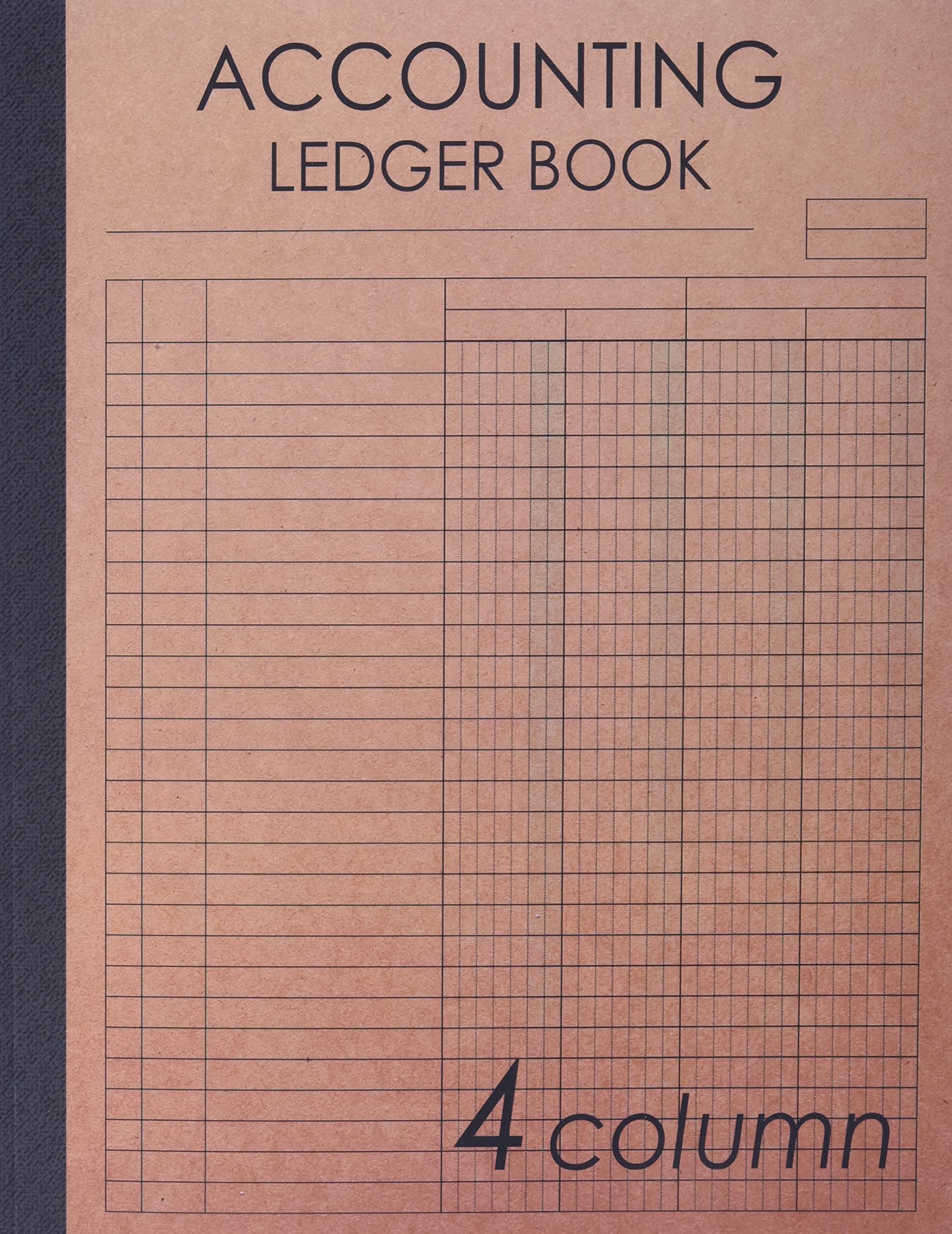 Accounting Ledger Book 4 Column: 120 pages , 8.5 x 11 inches ( large size ) , Brown craft paper style cover : Simple / General Accounting Ledger Book for Bookkeeping Business, Finance & Career