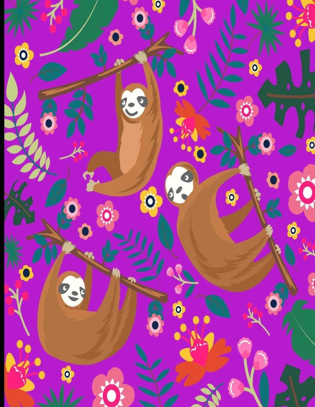 Anna: Purple Sloth Notebook, 366 Pages College Ruled Sloth Notebook, Cute Sloth Cover Note Pad Reference Books