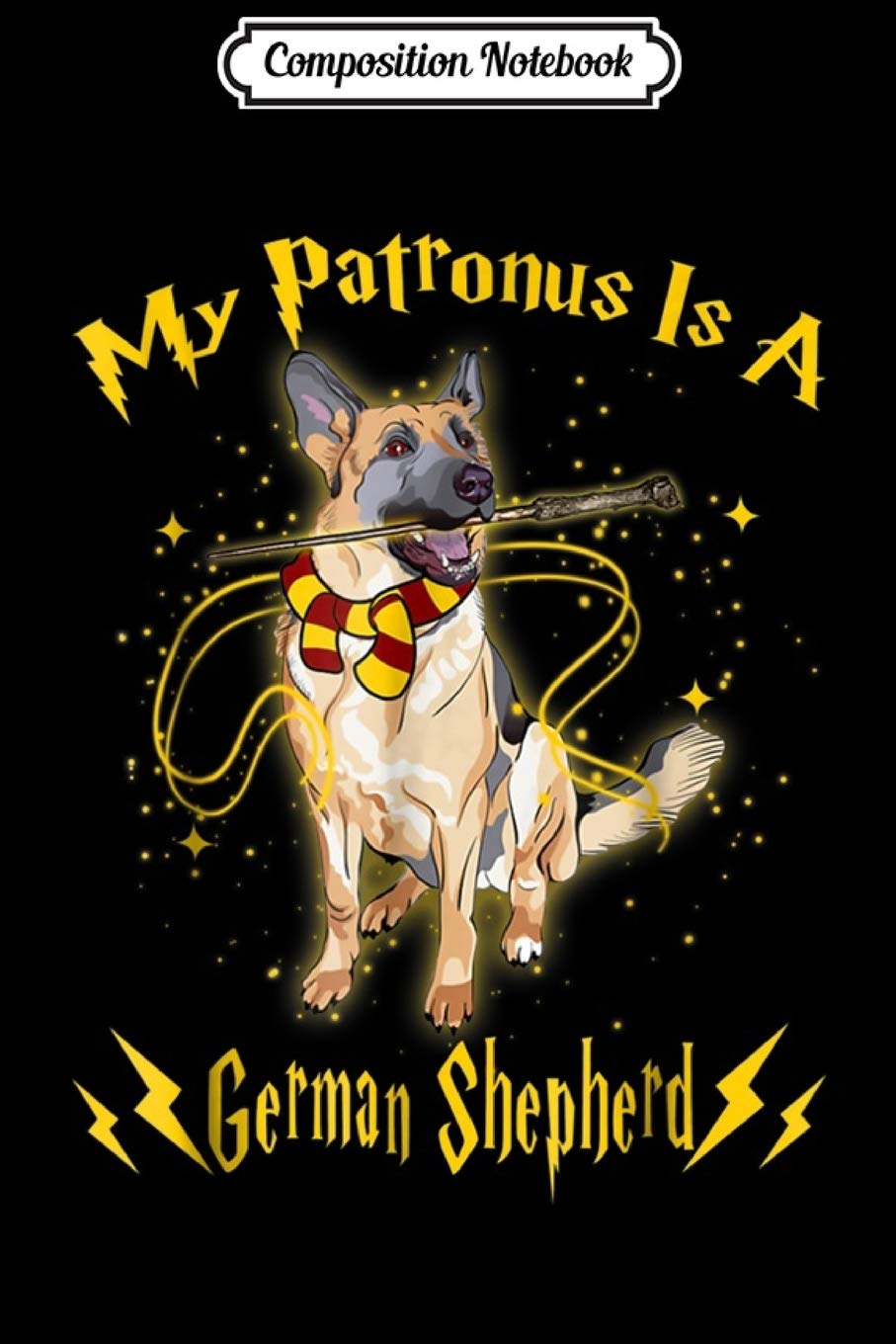 Composition Notebook: My Patronus Is A German Shepherd Funny Dog Christmas Journal/Notebook Blank Lined Ruled 6x9 100 Pages Manga