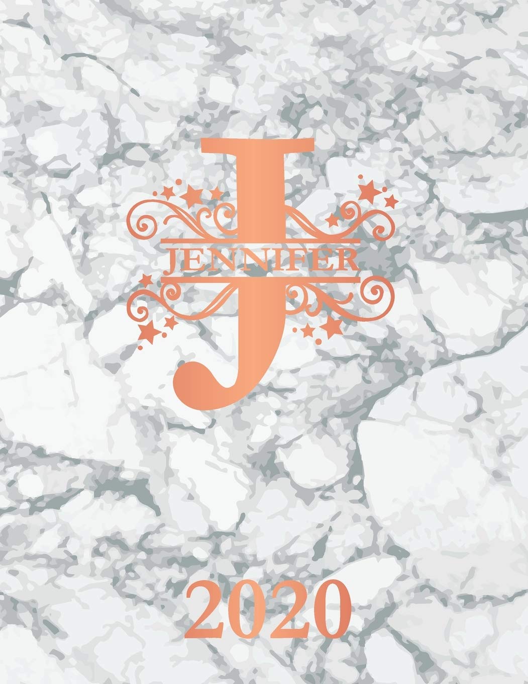 Jennifer: 2020. Personalized Name Weekly Planner 2020. Monogram Letter J Notebook Diary. White Marble & Rose Gold Cover. Datebook Calendar Schedule Essays & Short Stories