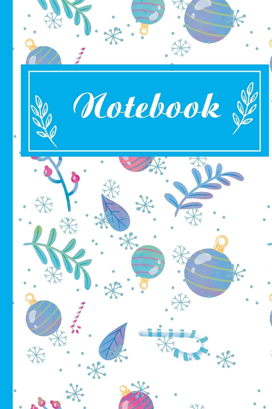 Christmas Notebook: Ruled Notebook Lined School Journal | 120 Pages | 6 x 9" | White & Blue (Composition Books) | Christmas gift Learning & Reference