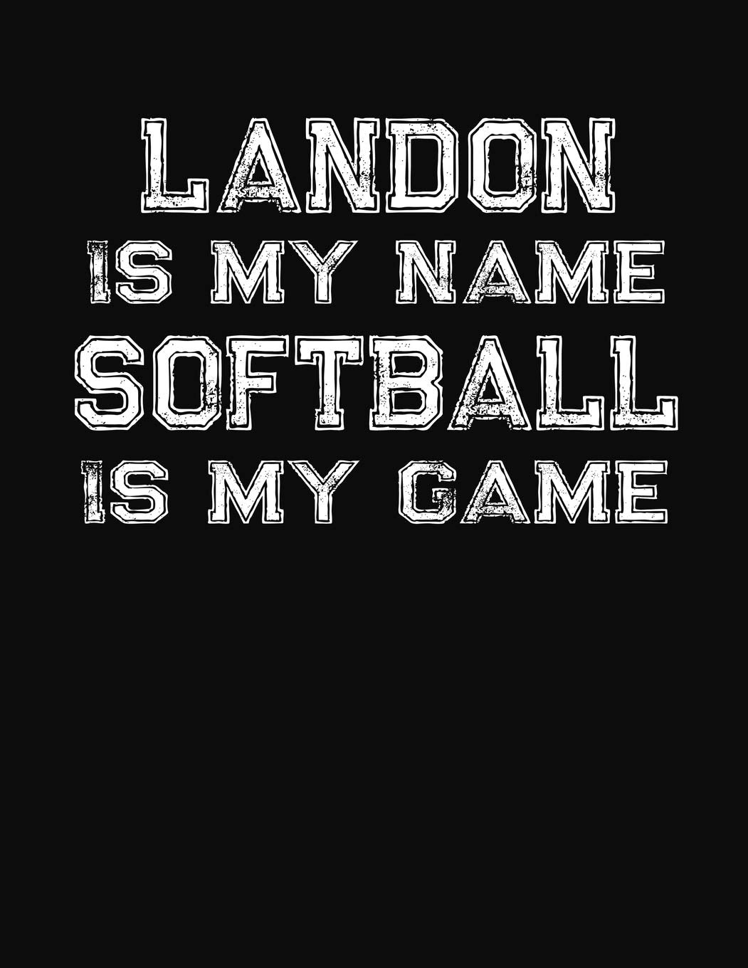 Landon Is My Name Softball Is My Game: Softball Themed College Ruled Compostion Notebook - Personalized Gift for Landon Leisure & Fun