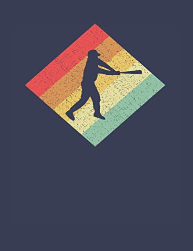 Baseball Player Notebook: Retro Vintage 80s Baseball 8.5 x 11 (A4) Lined Ruled Journal Gift for Baseballers And Baseball Players (108 Pages) Books