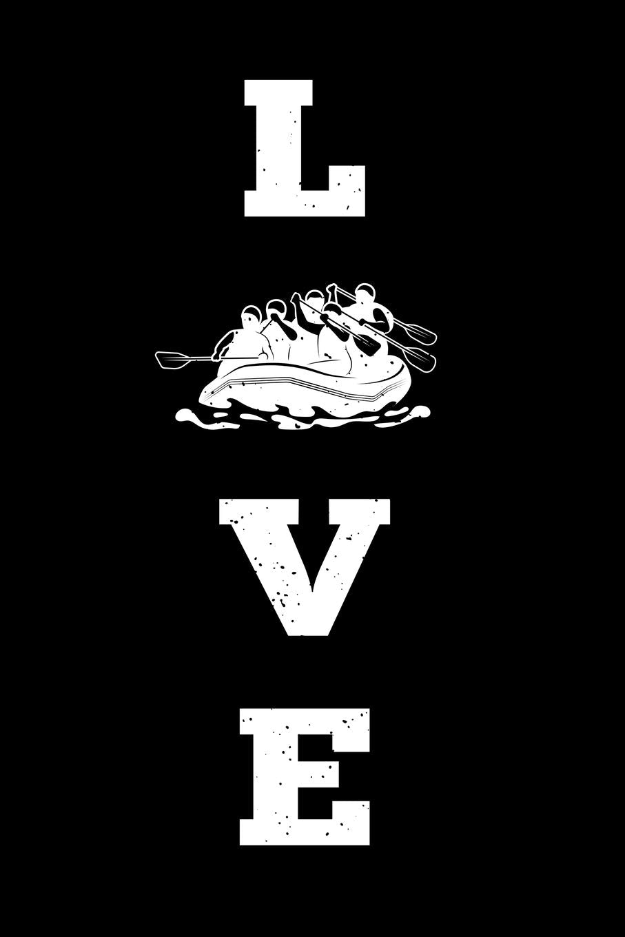 LOVE River Rafting Raft Paddling Rowing Notebook: Boat Boating Paddler Bullet Journal with 100 Quad Ruled Graph Paper Pages in 6” x 9” Inch ... Organizer Day Planner for Writing and Drawing Leisure & Fun