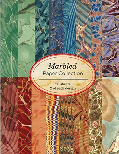Marbled Paper Collection: 20 sheets of vintage marbled papers for bookbinding and other paper crafting projects (Vintage Papers for Collage and Paper Crafting) Hobbies & Crafts