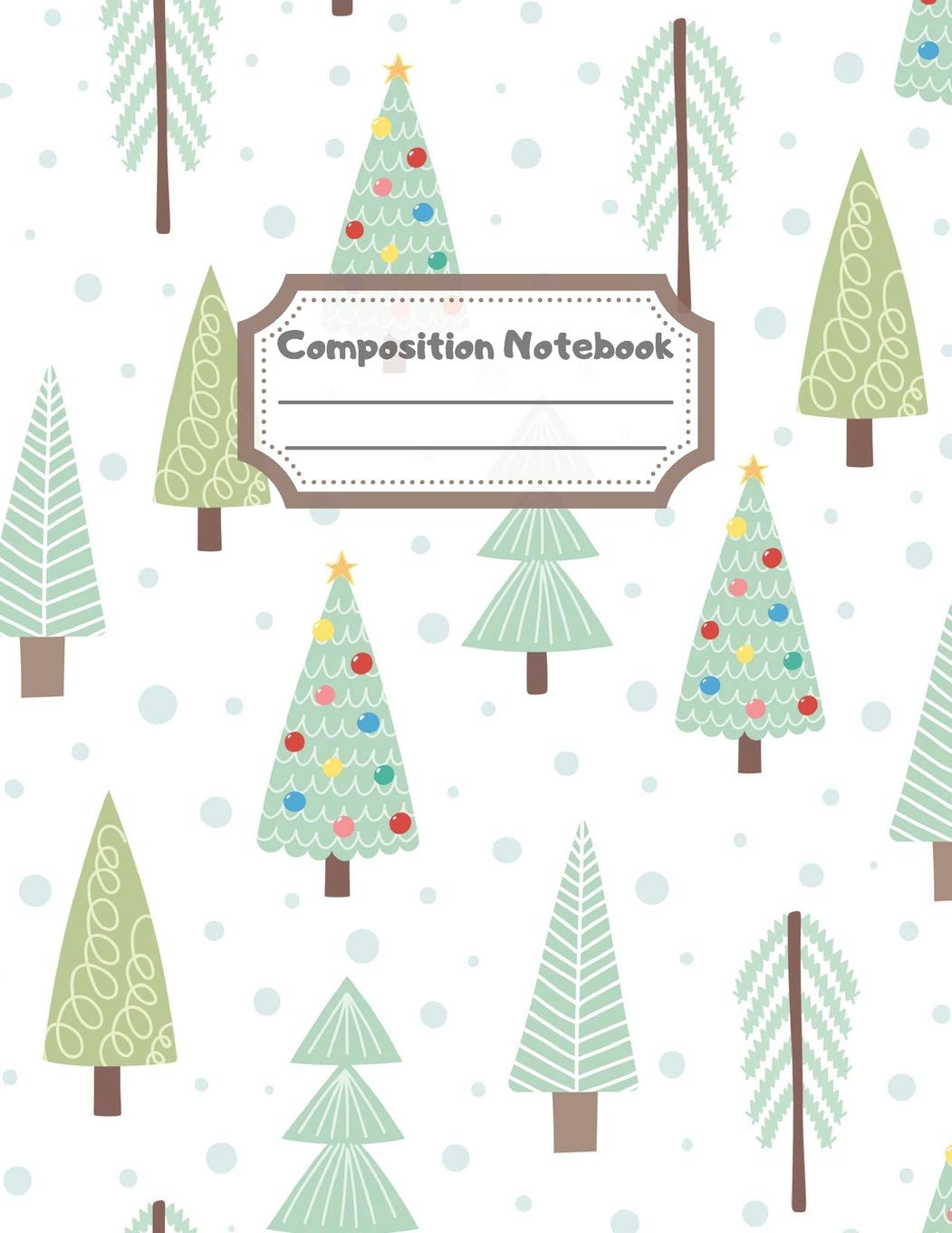 Composition Notebook: Wide Ruled Lined Paper: Large Size 8.5x11 Inches, 110 pages. Notebook Journal: Forest Christmas Tree Workbook for Children ... Students Teens Kids for School Writing Notes Books