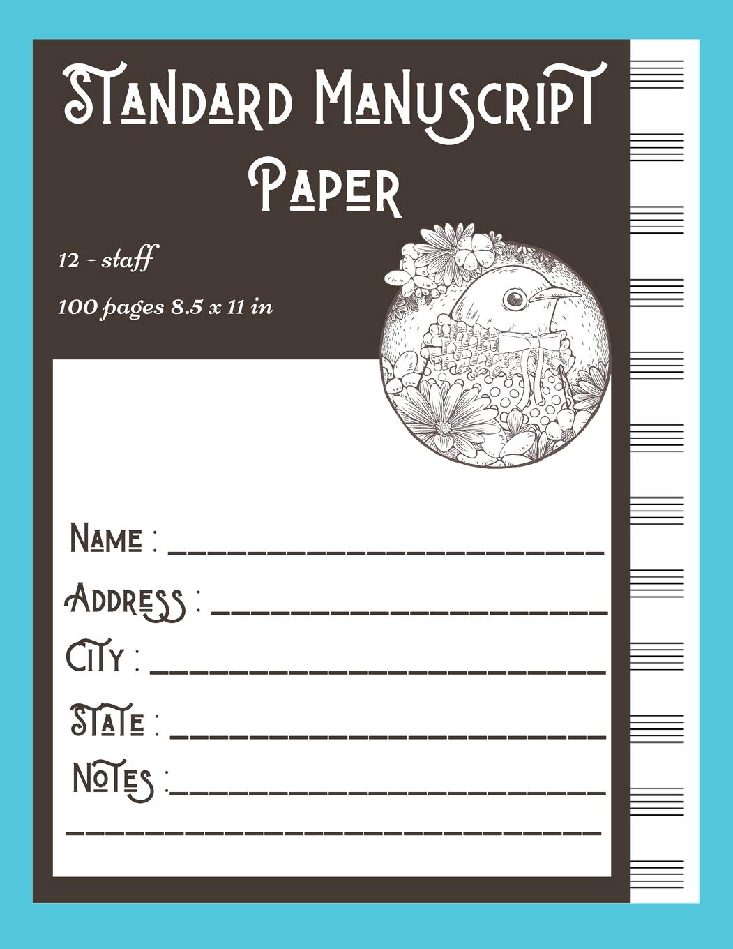 Standard Manuscript Paper 12-staff 100 pages 8.5 x 11 in: Standard Manuscript Paper for Music Arts & Music