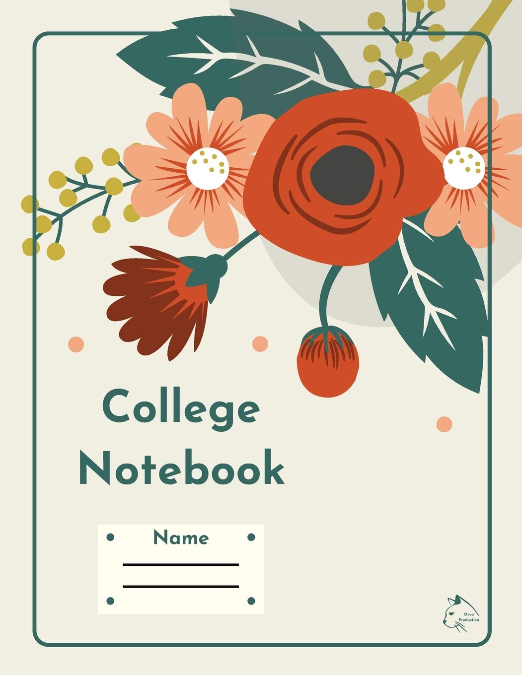 College Notebook: Student workbook Journal Diary Flowers bucket cover notepad by Raz McOvoo Books