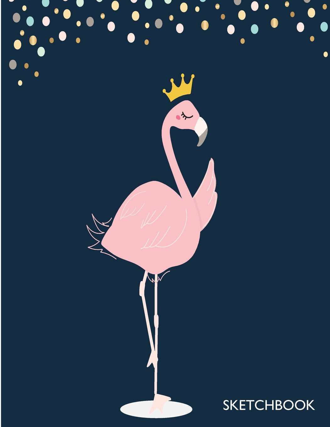 Sketchbook: Qeen flamingo on datk blue cover (8.5 x 11) inches 110 pages, Blank Unlined Paper for Sketching, Drawing , Whiting , Journaling & Doodling (Qeen flamingo on dark blue Sketchbook) Film, Art & Culture