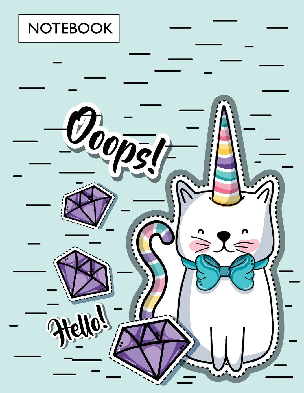 Notebook: Cute cat on green cover and Dot Graph Line Sketch pages, Extra large (8.5 x 11) inches, 110 pages, White paper, Sketch, Notebook journal (Cute cat on green notebook, Band 2) Film, Art & Culture