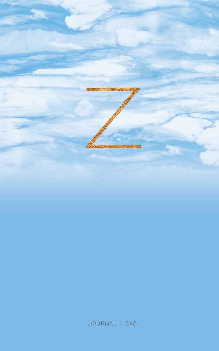Z Journal 5x8: Blue Ombre Marble Notebook With Initial Letter Books