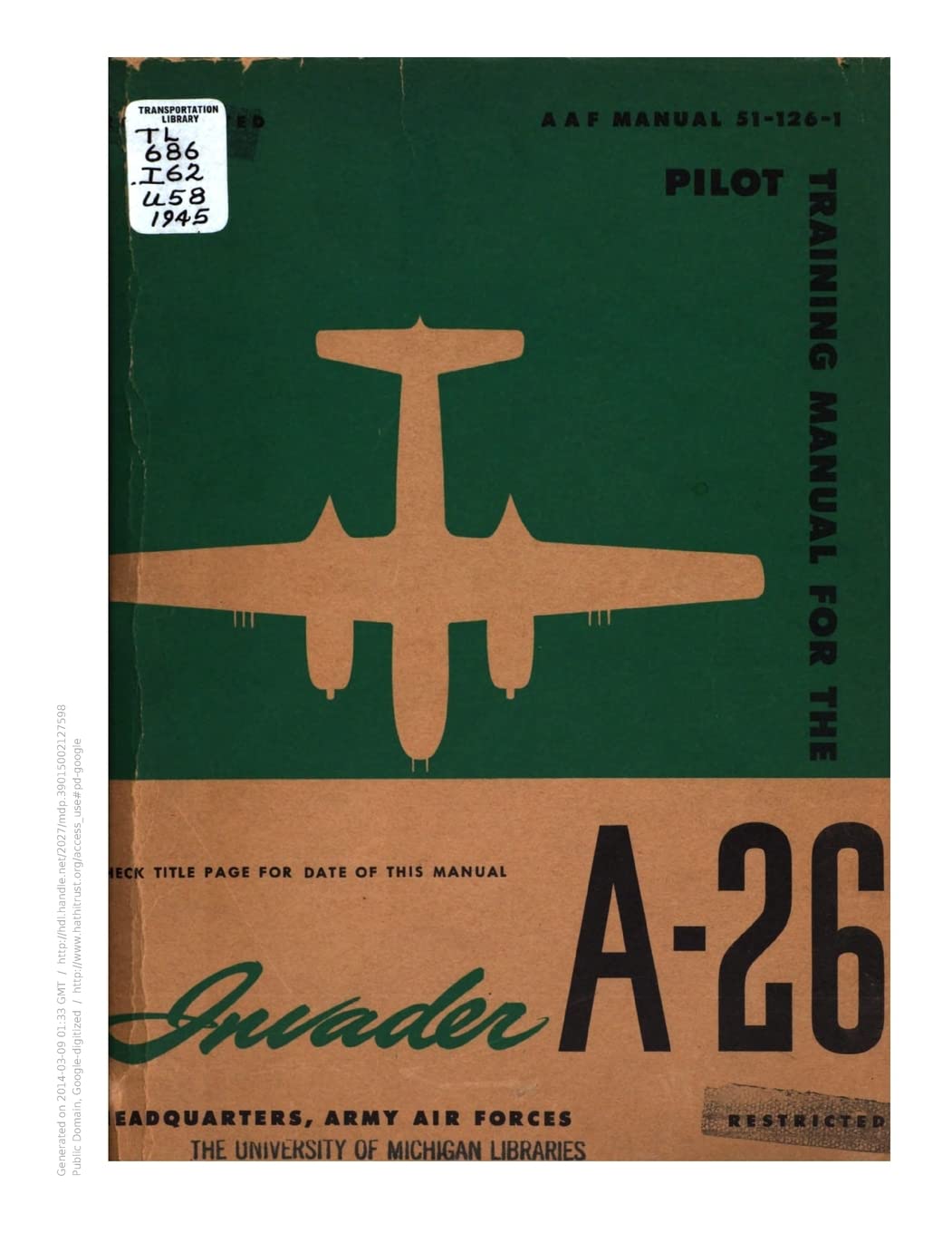 Pilot Training Manual For The Invader, A-26 Contemporary literature