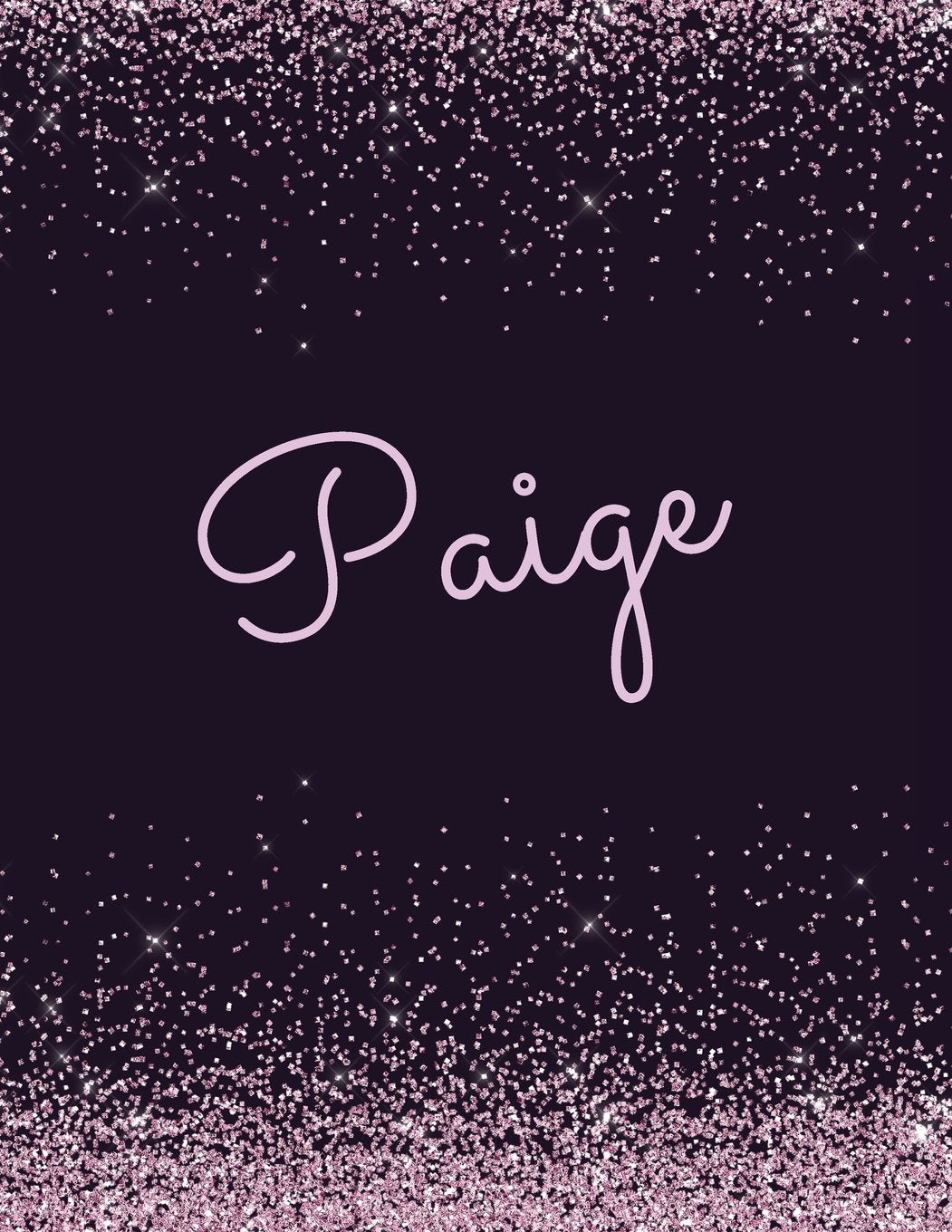 Paige: Paige Attractive journal: pink and black sparkly designer notebook. Arty stylish girls stylish journals. Girls notebooks book