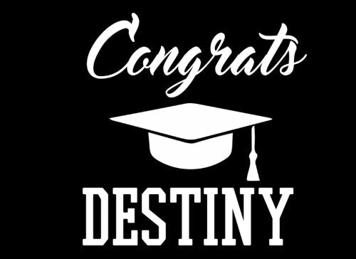Congrats Destiny: Graduation Cap Guest Signing Book For Party, Personalized Gift. Graduate Advice or Autograph Book Lined. (Tassel Zone) Learning & Reference