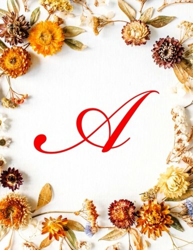 A: Monogram Initial Three Column Ledger Account Book, Accounting Ledger, Personal Bookkeeping Ledger - Fall Flowers, 8.5" x 11", 100 pages Cooking & Enjoying