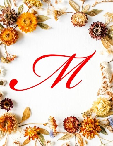 M: Monogram Initial Polar Graph Paper Notebook - 1/4 Inch Centered Technical Sketchbook For Engineers and Designer - Fall Flowers, 8.5" x 11", 100 pages Cooking & Enjoying
