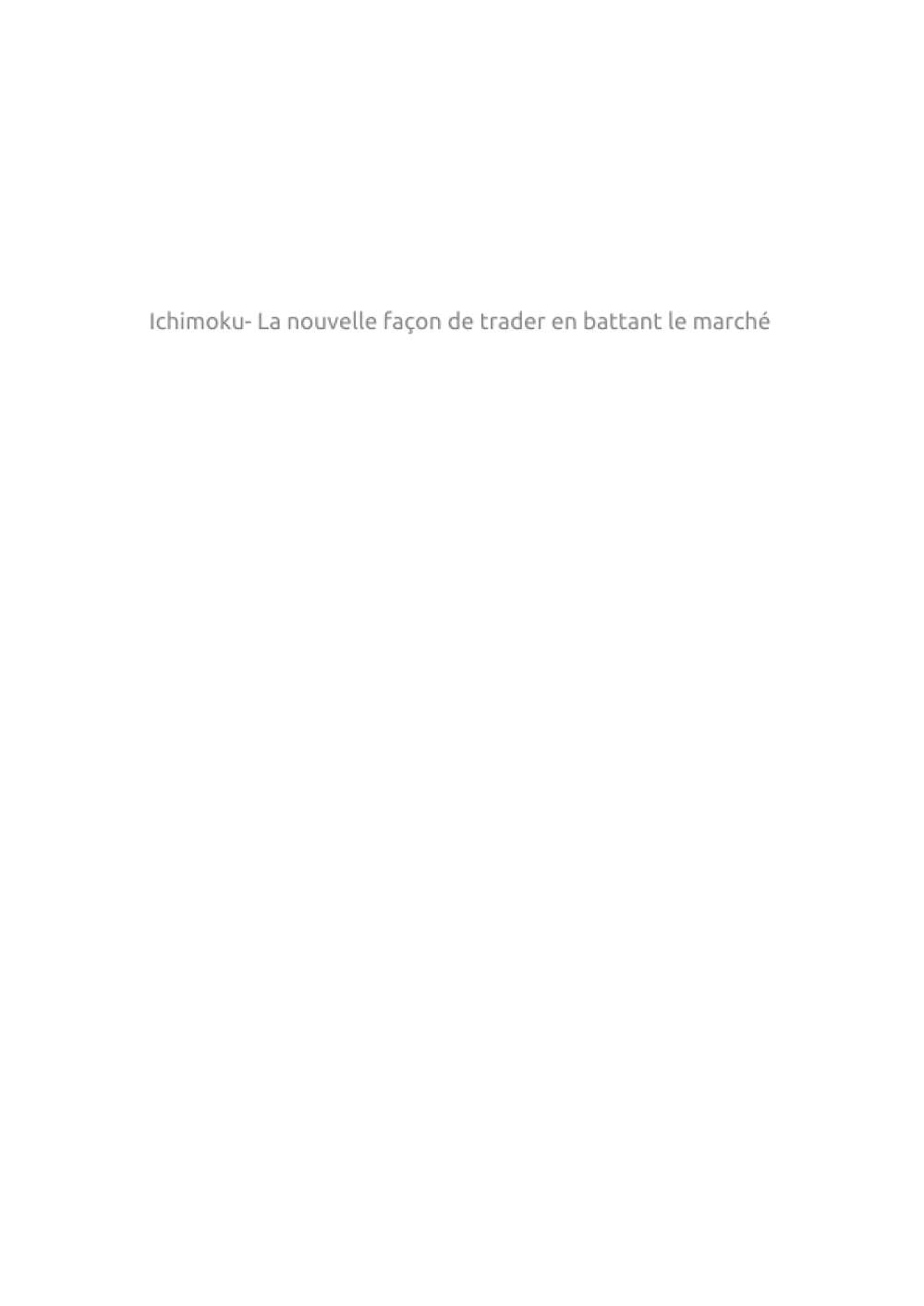 Ichimoku- La nouvelle façon de trader en battant le marché book
