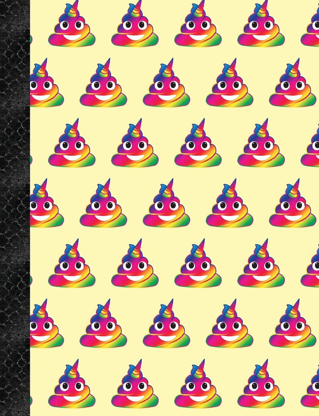 My Super Cute Yellow Rainbow Unicorn Poop Emoji 4x4 Quad Graph Paper Notebook: 150 pages or 75 sheets, 1/4 inch squares, Softcover Education & Training