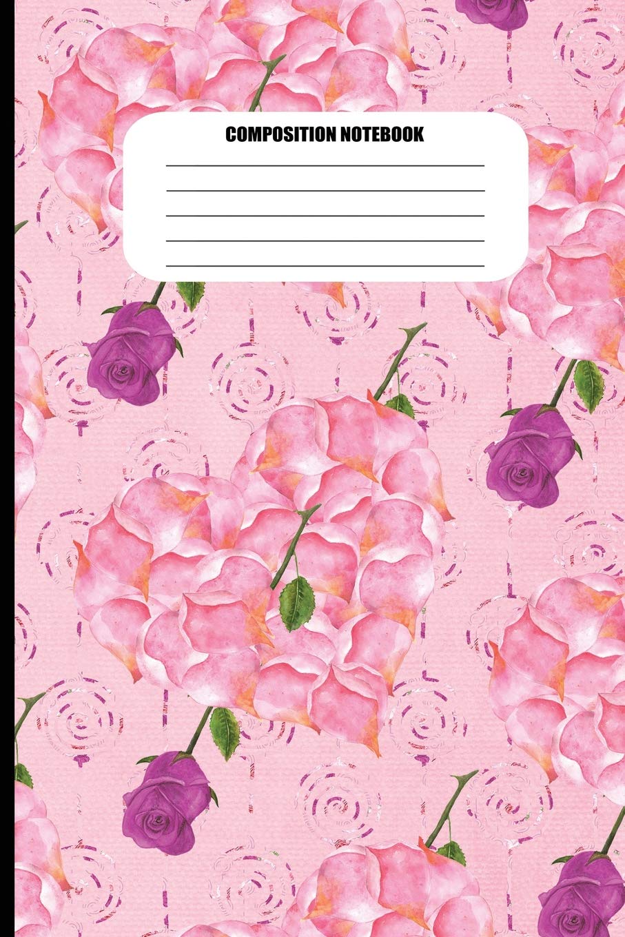 Composition Notebook: Flower Petal Hearts Impaled by Purple Roses (100 Pages, College Ruled) Business, Finance & Career