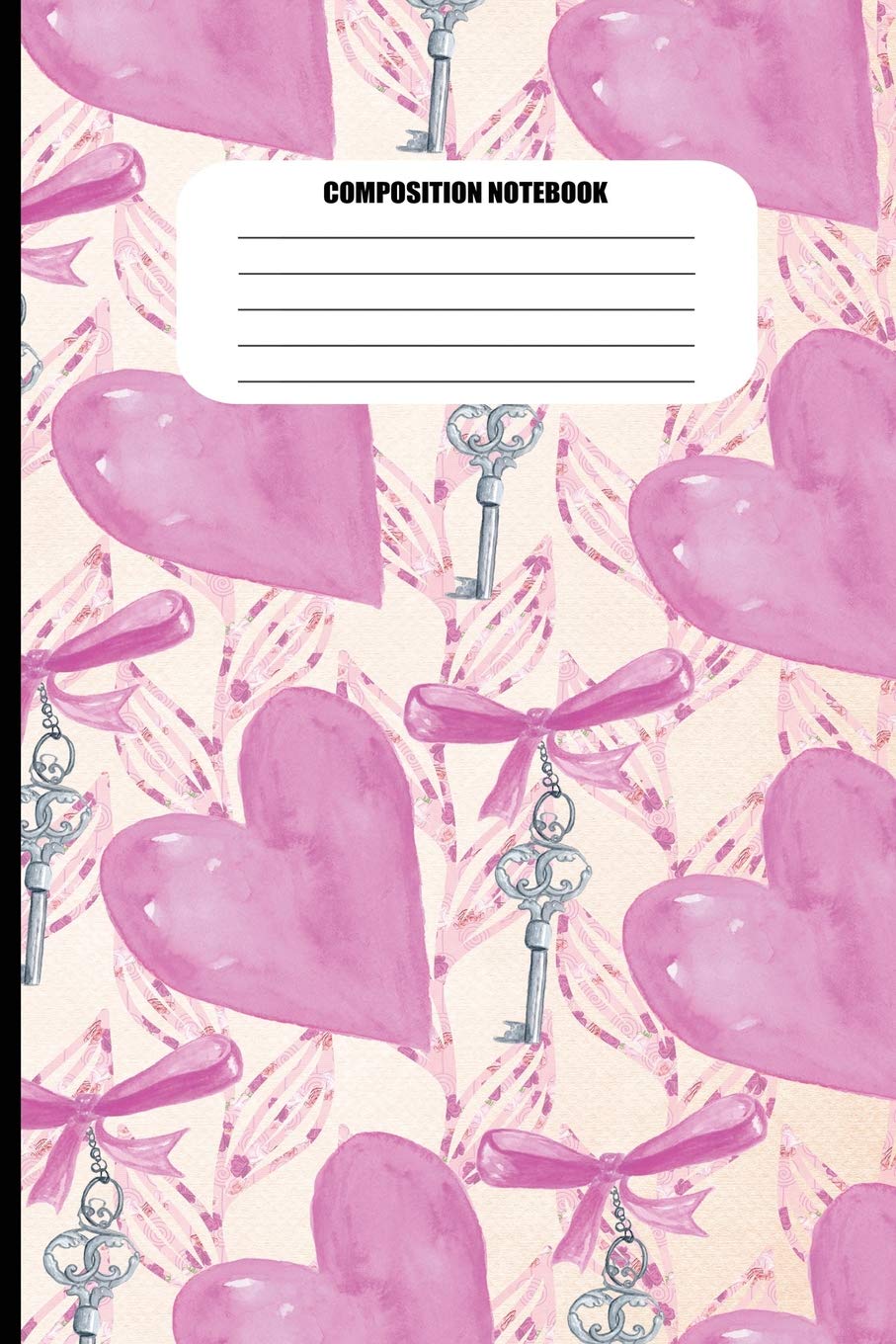 Composition Notebook: Key to my Heart Pattern / Pink and Cream (100 Pages, College Ruled) Business, Finance & Career