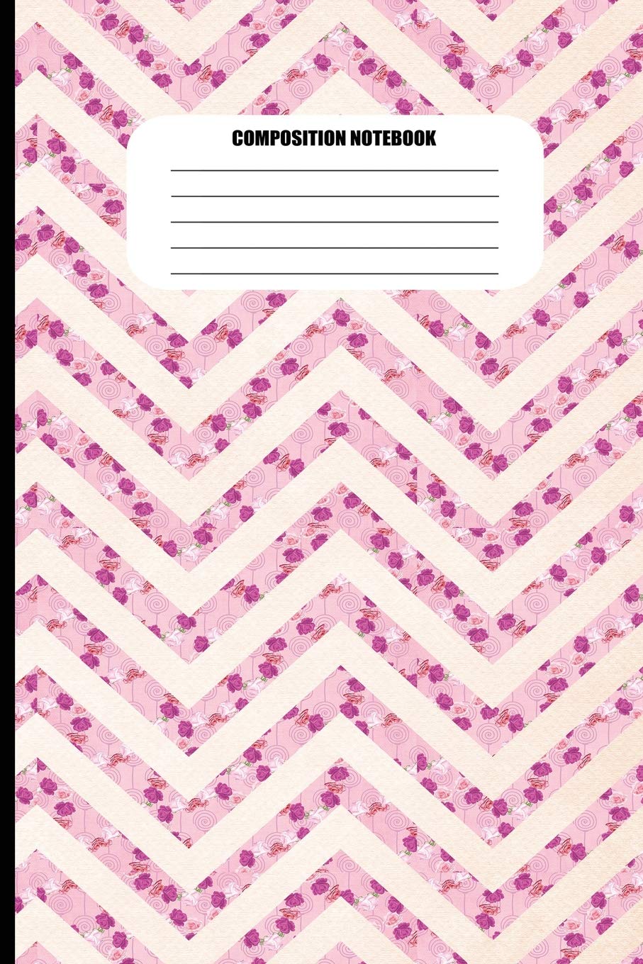 Composition Notebook: Pink Floral Zig Zags / Cream Background (100 Pages, College Ruled) Business, Finance & Career