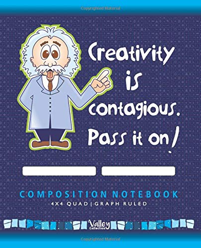 Composition Notebook | Quad Ruled: 200 Pages Numbering With A Lovely Einstein Cartoon Cover! Education & Training