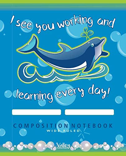 Composition Notebook | Wide Ruled: 200 Pages Numbering With A Beautiful Dolphin Cartoon Cover! Learning & Reference