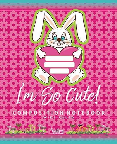 Composition Notebook | Wide Ruled: 200 Pages Numbering With A Cute Rabbit Cartoon Cover! Learning & Reference