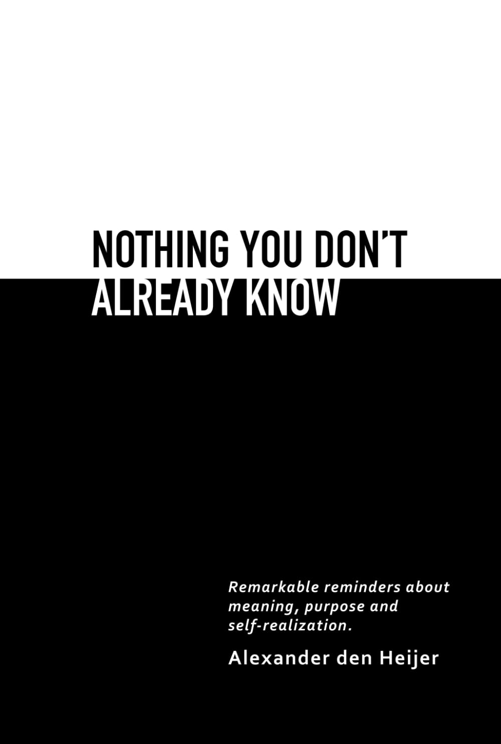 Nothing you don't already know: Remarkable reminders about meaning, purpose, and self-realization Business, Finance & Career
