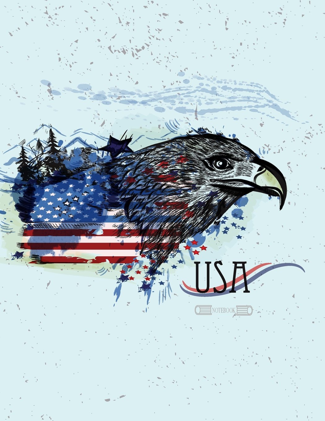 Notebook: USA eagle cover and Dot pages, Extra large (8.5 x 11) inches, 110 pages, notebooks and journals book