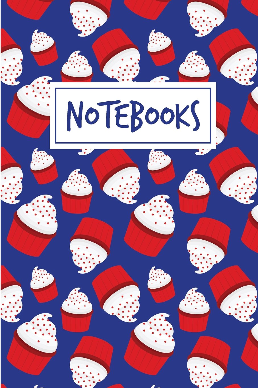 Notebooks: Cupcakes edition, Navy Color, Small Grid, 6x9inches Learning & Reference