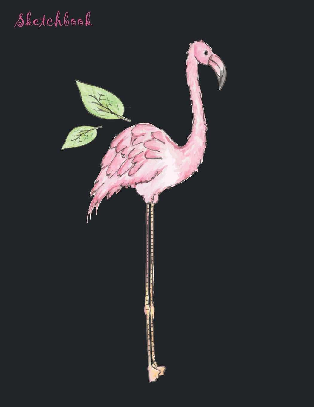 sketchbook: pink flamingo on black cover (8.5 x 11) inches 110 pages, Blank Unlined Paper for Sketching, Drawing , Whiting , Journaling & Doodling (pink flamingo on black sketchbook, Band 5) Film, Art & Culture