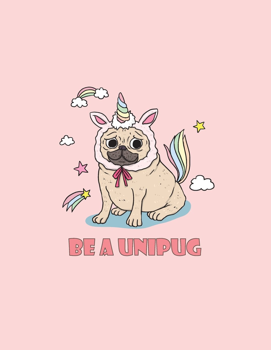 Be a unipug: Cute unipag on pink cover and Dot Graph Line Sketch pages, Extra large (8.5 x 11) inches, 110 pages, White paper, Sketch, Draw and Paint (Cute unipag on pink notebook, Band 3) Learning & Reference