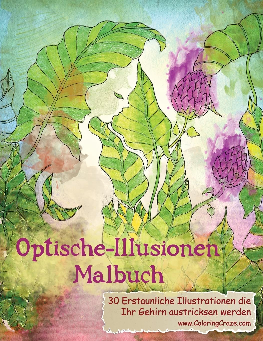 Optische-Illusionen-Malbuch: 30 Erstaunliche Illustrationen, die Ihr Gehirn austricksen werden (Malbücher mit optischen Täuschungen für Erwachsene, Band 1) Hobbies & Crafts