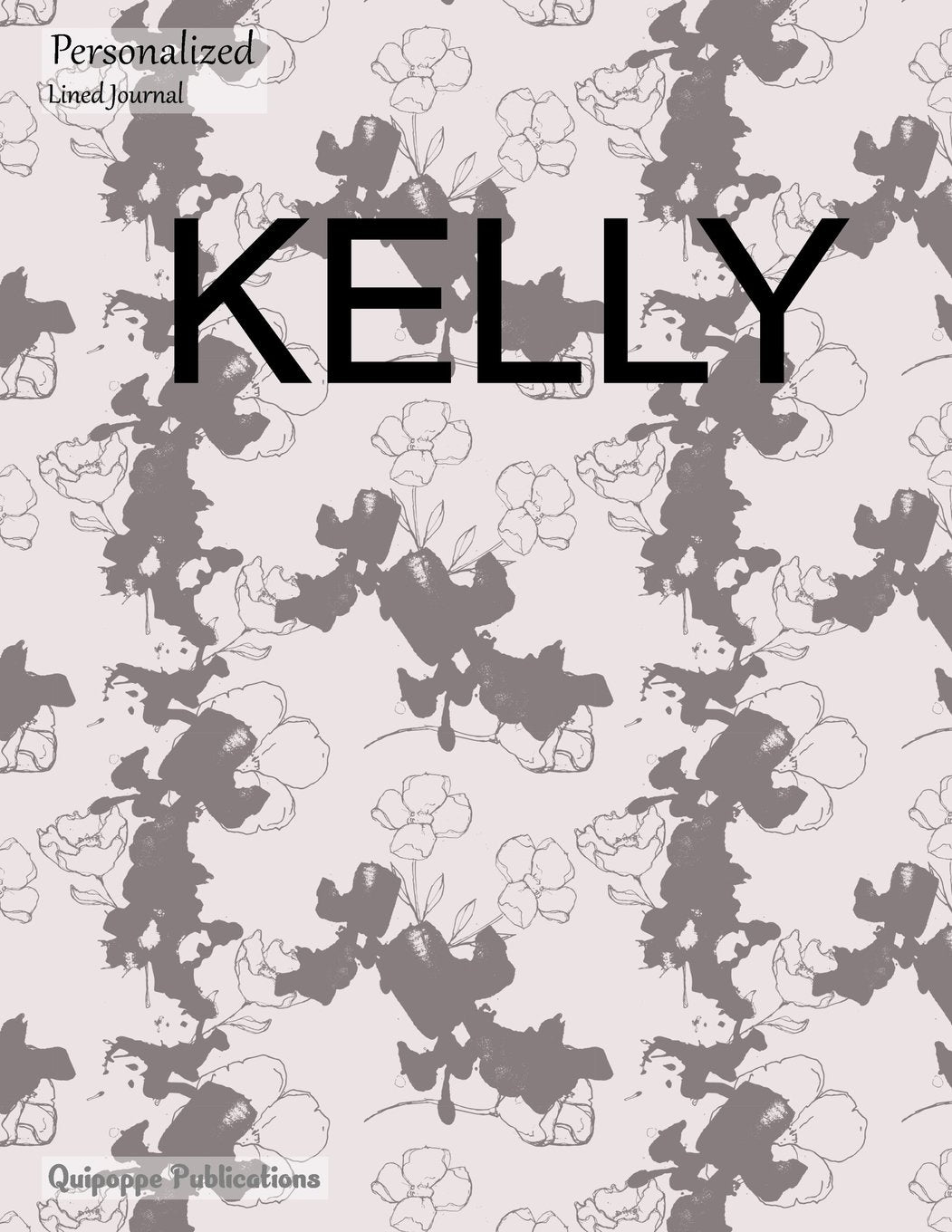 Personalized Lined Journal: Medium Lined Journaling Notebook, Personalized Abstract Flowers - KELLY Family Cover, 8.5x11", 200 Pages Parents & Children