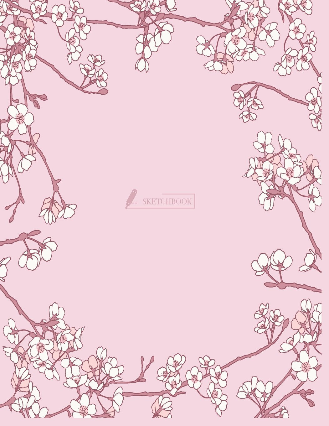 Sketch book: Cherry blossom cover (8.5 x 11) inches 110 pages, Blank Unlined Paper for Sketching, Drawing , Whiting , Journaling & Doodling book