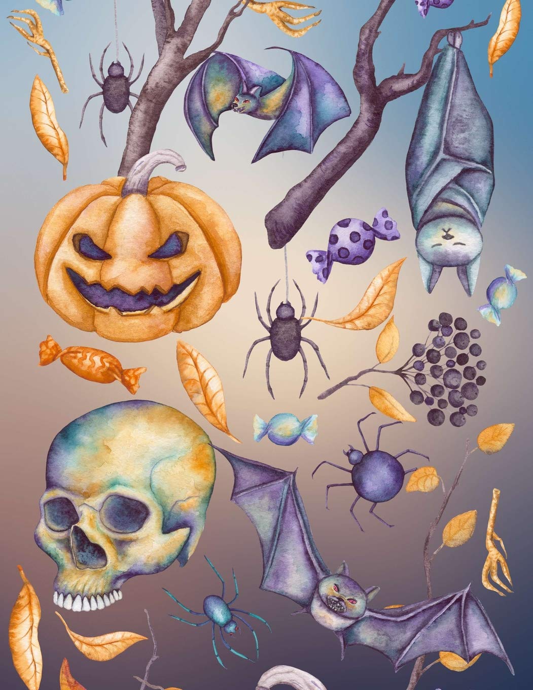Carnet de Notes: Halloween - Grand journal personnel de 121 pages blanches avec couverture et pages sur le thème d’Halloween (Mon grand journal d’Halloween, Band 3) Non-fiction