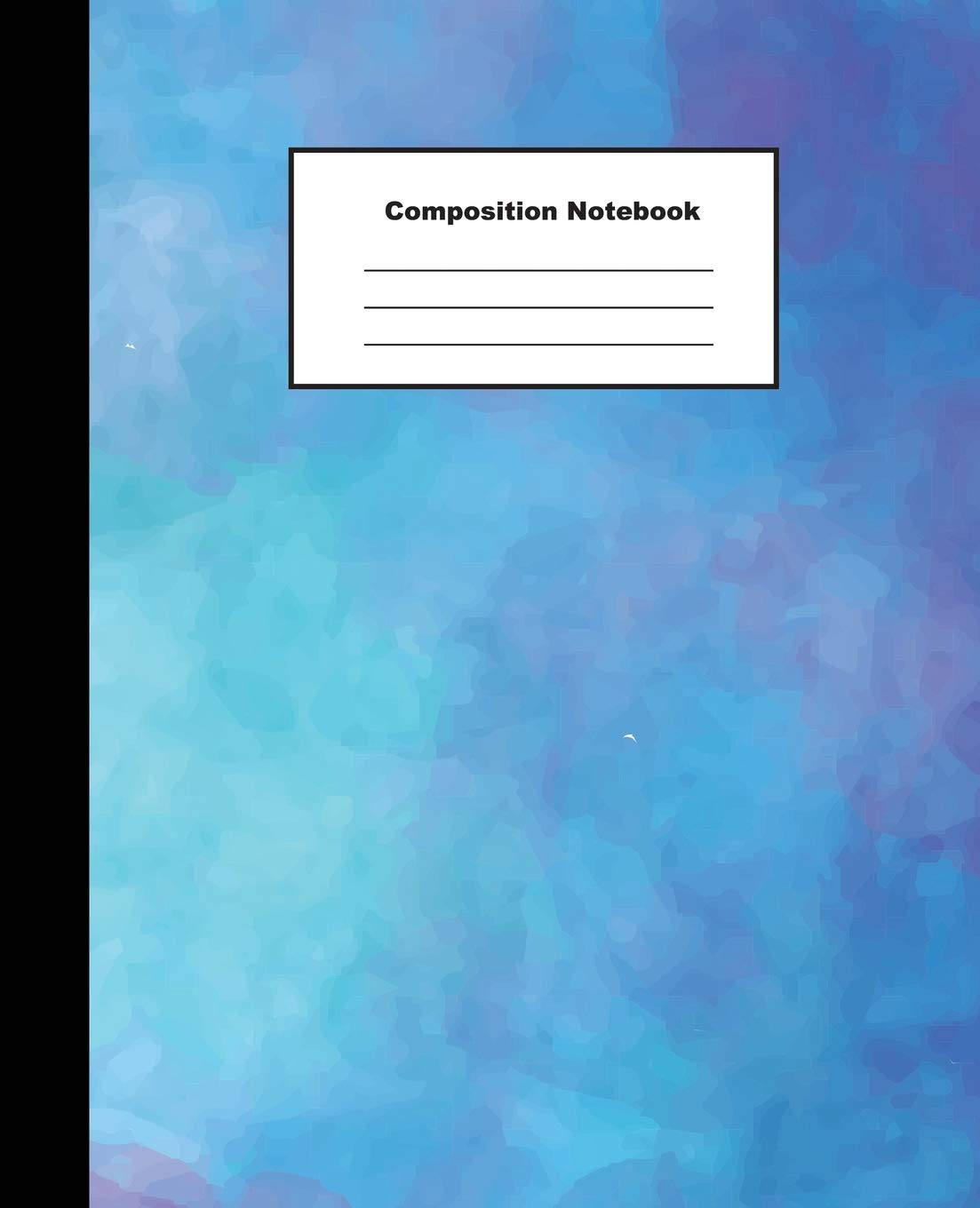 Composition Notebooks: Wide Ruled Blue and Purple Water Colour for Kids Students and Family Study Guides