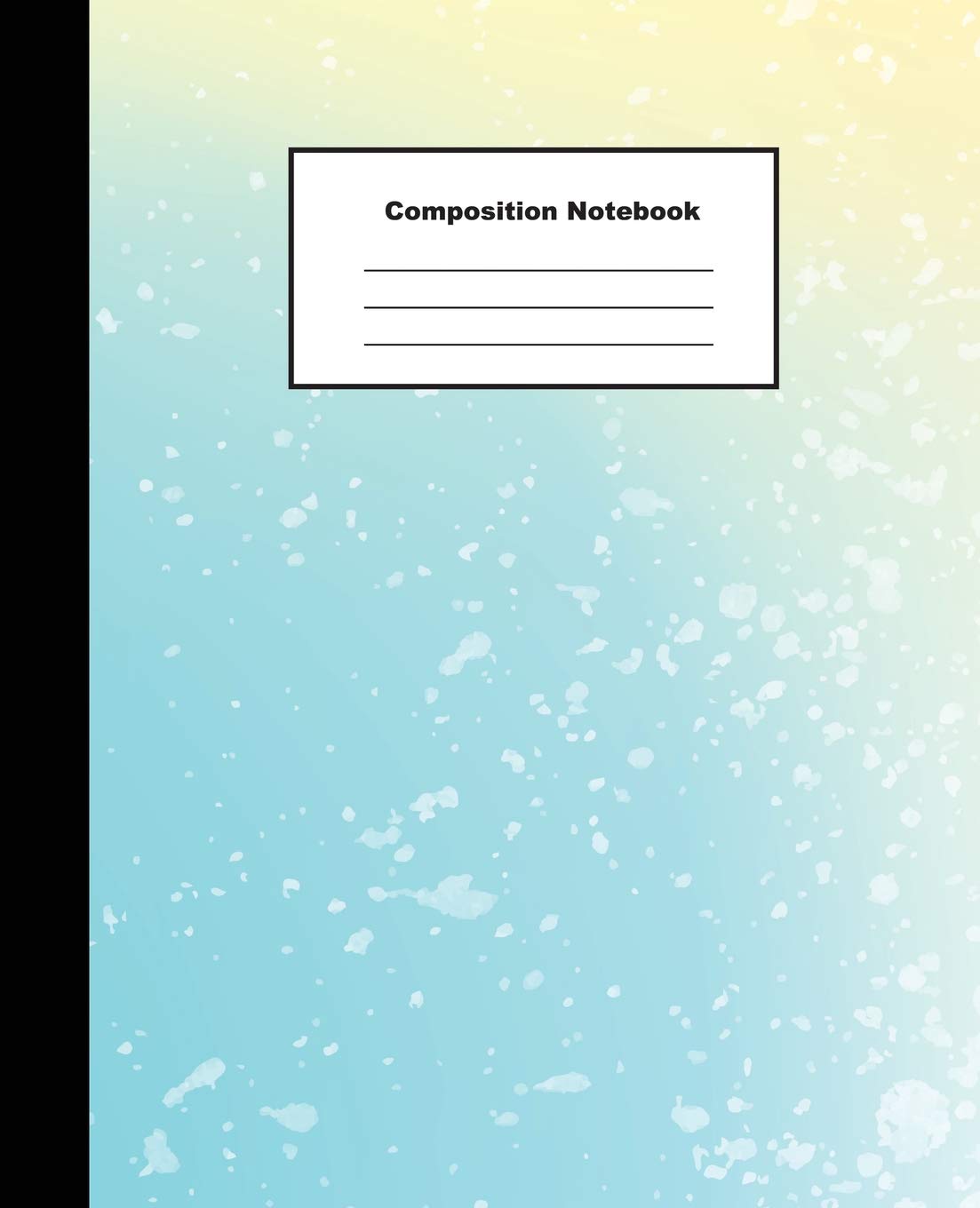 Composition Notebooks: Wide Ruled Blue and Cream Pastel Water Colour for Kids Students and Family Non-fiction