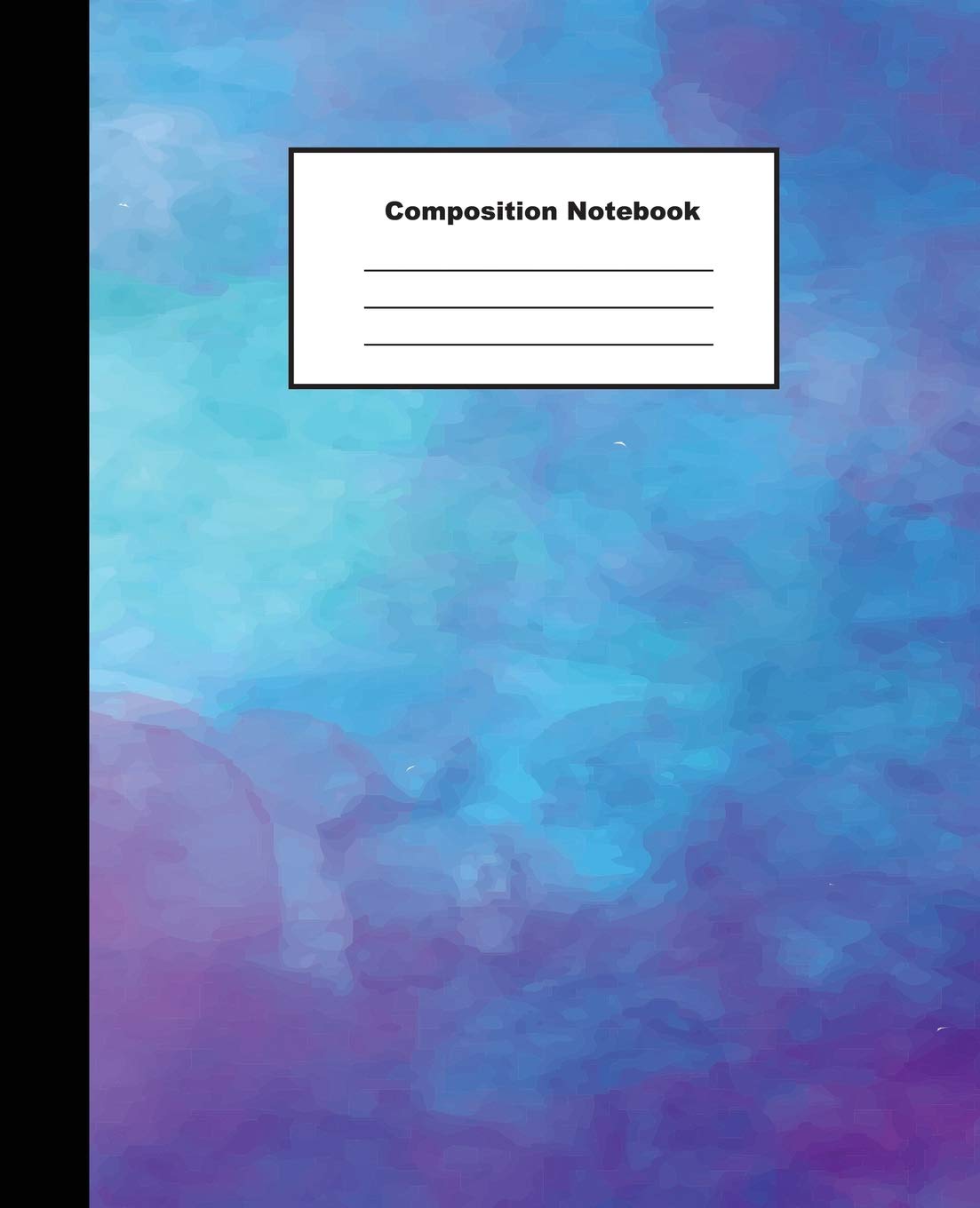 Composition Notebooks: Wide Ruled Abstract Purple Blue Water Colour for Kids Students Men Women Tiptoi & Games
