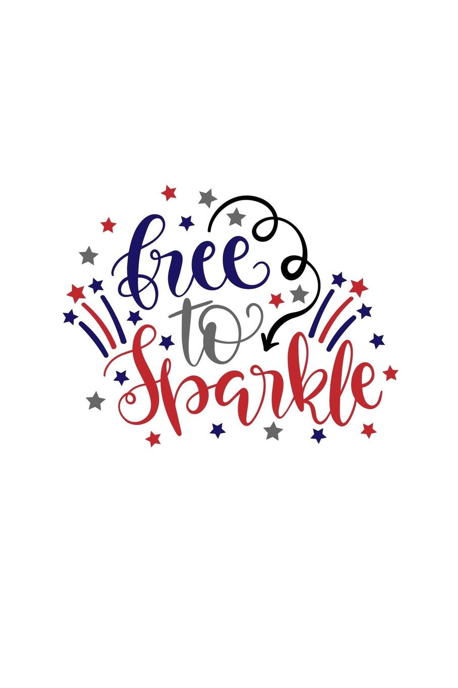 Free to Sparkle: 150 Lined/Ruled Journal Pages Planner Diary Notebook with Red White & Blue Fireworks Illustration and Text Quote on the Cover Books