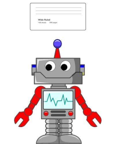 Wide Ruled 100 sheets 200 pages: Vintage Robot Wide Ruled Composition Notebook, 100 sheets, 200 pages Learning & Reference