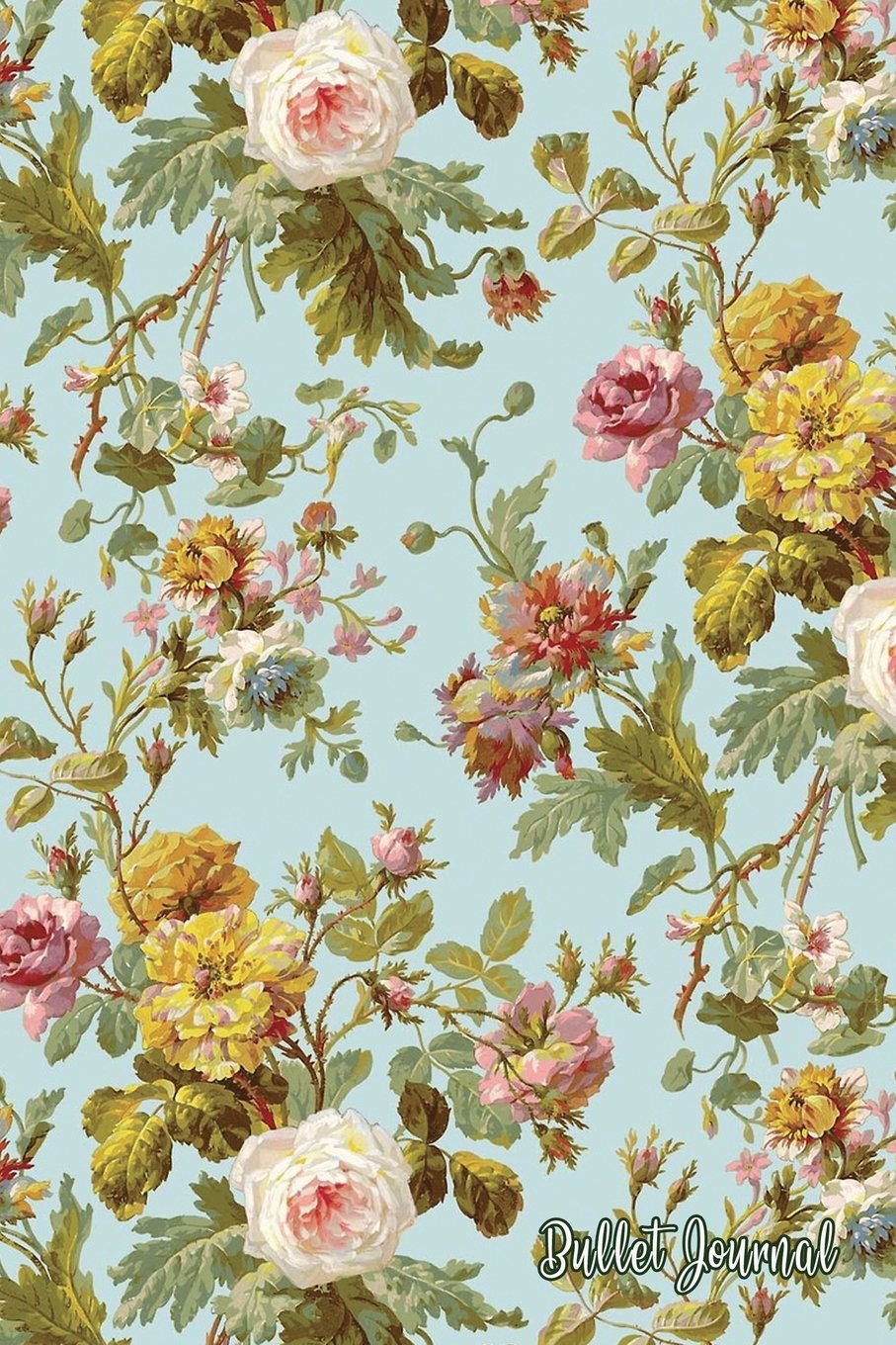 Bullet Journal: White, Pink and Gold Vintage Roses Botanical Pattern - Vintage Floral Print - Bullet Journal | Dot Grid Pages (Journal, Notebook, ... (Vintage Print - Bullet Journals, Band 2) Mathematics