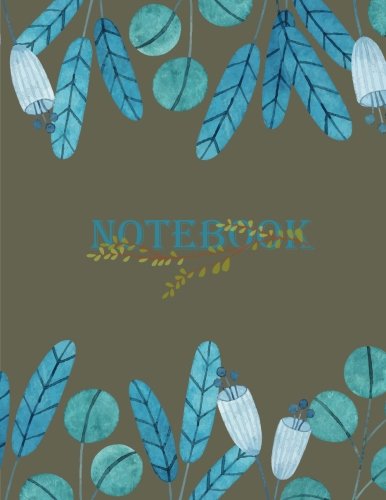 Notebook: Notebook Green cover with blue flowers, Ruled, Paperback Glossy Cover, Large Size (8.5 x 11 Inches) Notebook for School, Journal for Teenage, Writing Journal. Books