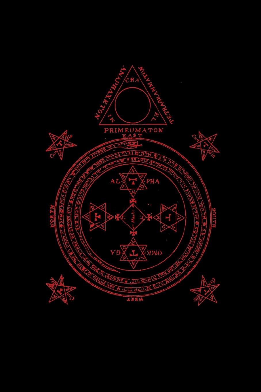Satanic Sigil: Blood Red - Goetic Magic - Ouroboros and Penagrams | College Ruled Lined Pages (Journal, Notebook, Diary, Composition Book, Band 3) Religion & Esotericism