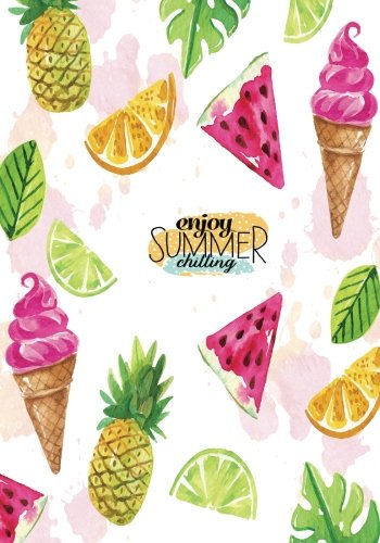 Enjoy summer chilling: Enjoy summer chilling notebook with 110 pages lined and blanked pages for doodling or sketching book