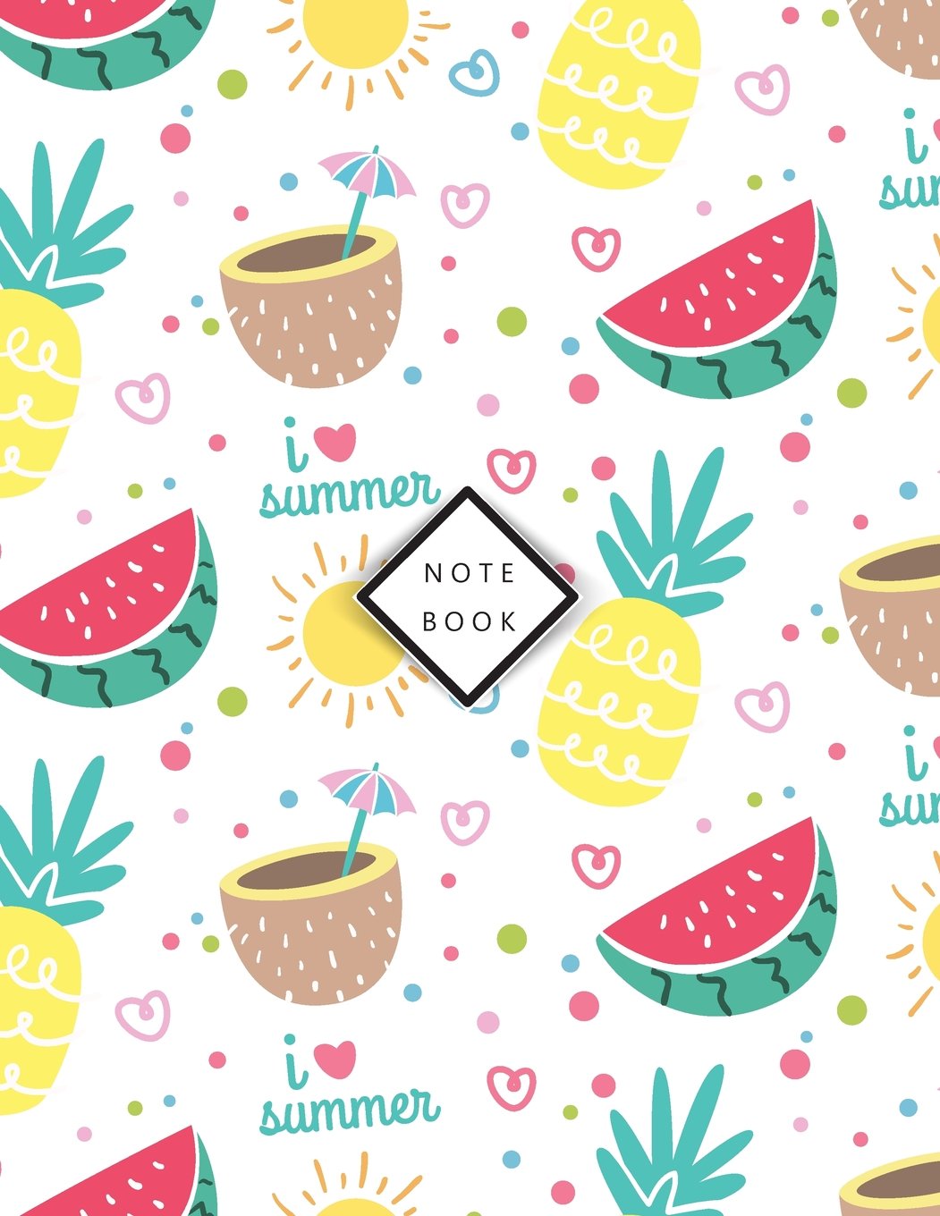 Notebook: I love summer cover and Lined pages, Extra large (8.5 x 11) inches, 110 pages, White paper book