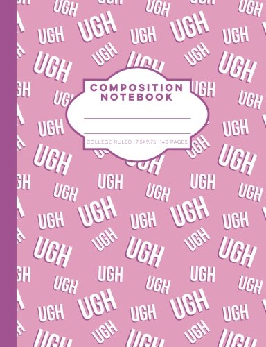 Purple Ugh Composition Notebook College Ruled + Graph Paper: 140 Pages, 7.5 x 9.75 Soft Cover Book - Each page is lined on the front side and gridded ... journal for homework or note taking in school Learning & Reference