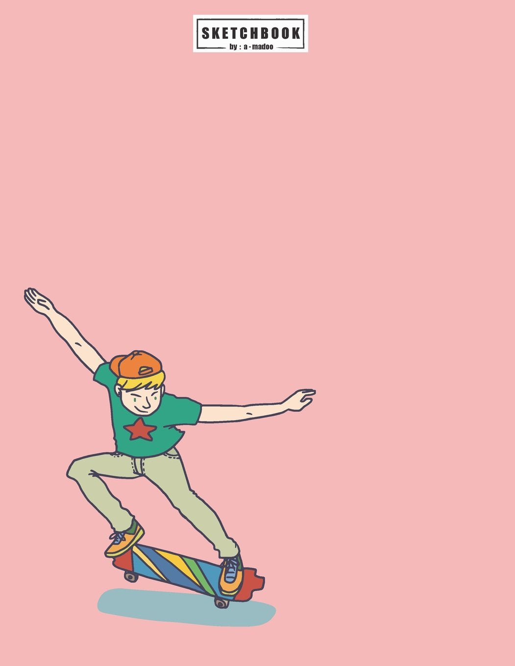 sketchbook: Skater on pink cover (8.5 x 11) inches 110 pages, Blank Unlined Paper for Sketching, Drawing , Whiting , Journaling & Doodling (Skater on pink sketchbook, Band 4) Film, Art & Culture