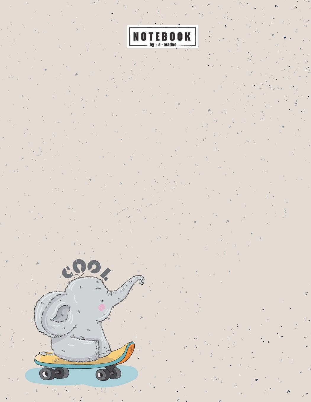 Notebook cool: Elephant on grey cover and Lined pages, Extra large (8.5 x 11) inches, 110 pages, White paper (Elephant on grey notebook, Band 3) Film, Art & Culture